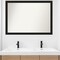 Midnight Black Narrow Non-Beveled Custom Framed Bathroom Vanity Wall Mirror